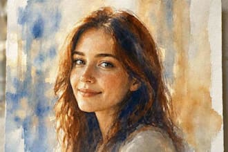 watercolor portrait painting, photo to watercolor portrait