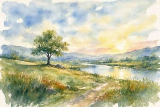 paint landscape watercolor painting