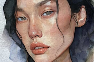 draw a custom watercolor portrait
