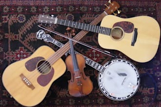 record authentic banjo, mandolin, fiddle, guitar, bass,  dobro bluegrass tracks