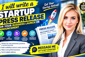 write a startup press release for your business launch or announcement