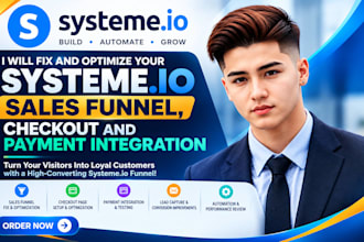 fix and optimize your systeme io sales funnel checkout and payment integration