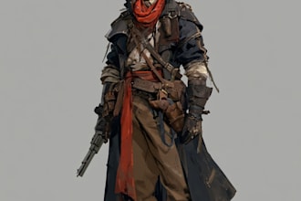 create unique fantasy characters with detailed costumes and outfits