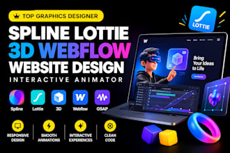 integrate spline lottie animation 3d webflow website design interactive animator