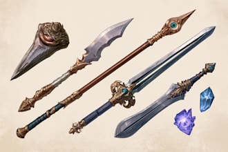 design custom weapon, device vector art illustration