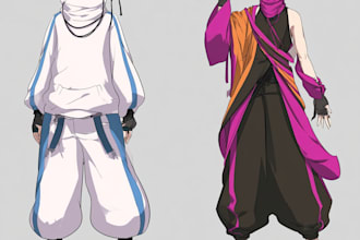 draw anime art and character design, nsfw