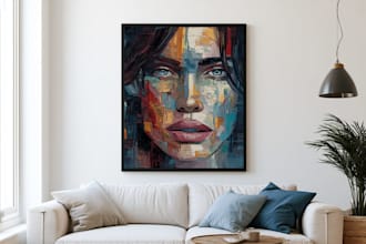 create a custom abstract portrait illustration