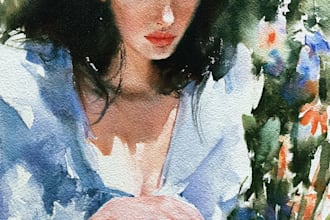 watercolor portrait painting, photo to watercolor portrait