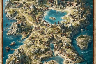 design a vector map, fantasy map