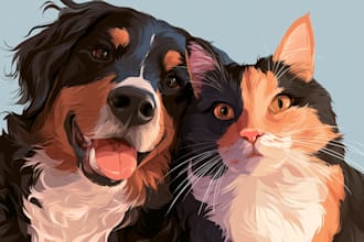 paint professional animal vector illustrations with clean style