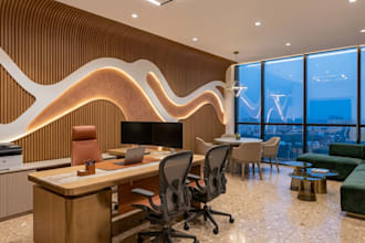 do 3d office interior design, cafe, bar, lounge, coworking with 3d rendering