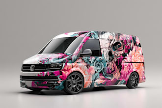 vehicle wrap design, car wrap design, van wrap design