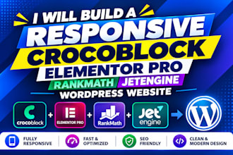 build responsive crocoblock elementor pro rankmath jetengine wordpress website