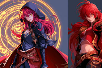 design unique anime cartoon characters for you