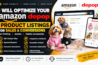optimize amazon depop product listing sales conversions clothing jewelries store