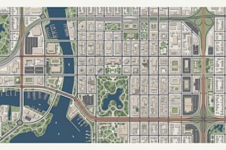 design location map, business map, and detailed vector map illustration