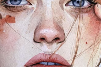 portrait painting photo to watercolor portrait