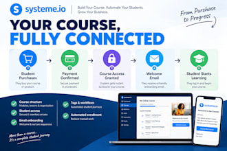 set up your systeme io course and automate student onboarding