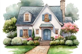 a watercolor house illustration