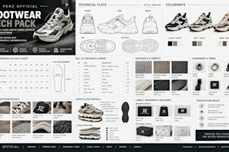 create shoe tech pack sneaker tech pack footwear for manufacturing