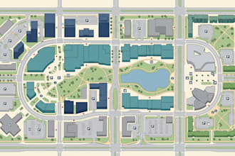 do flat business vector map, custom map and wayfinding map
