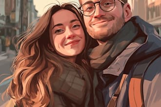 make couple portrait illustration