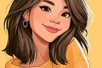 portrait in disney cartoon illustration