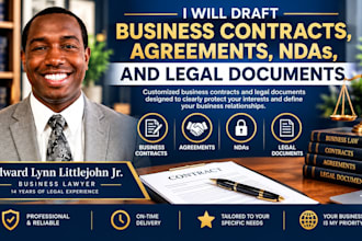draft business contracts, agreements, ndas, and legal documents