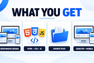 build a clean responsive one page website or landing page