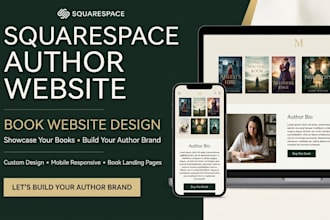 design a squarespace author website, book website and book landing page