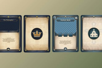 design custom tcg card template, card ui, frame layout and borders