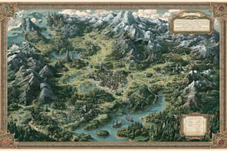draw fantasy map illustration for map