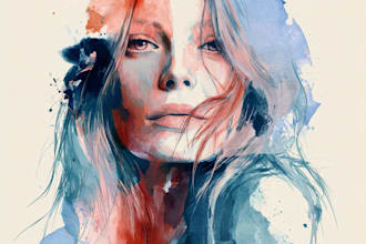 draw a sketchy watercolor portrait, no ai