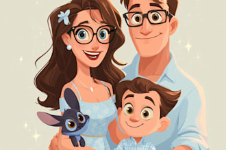 a disney portrait cartoon from disney portrait