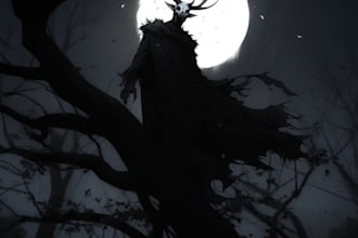 create dark art illustration or horror creature concept