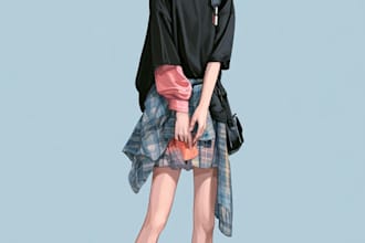 anime character an illustration and anime character