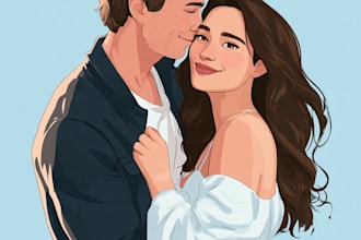 draw couple portrait illustration