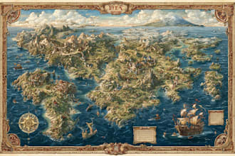 draw your map illustration vector art map fantasy map