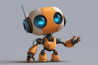 design a cute or cartoon robot character illustration