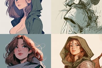 draw anime, realistic portrait or dnd character