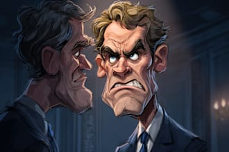 create political, satirical, or editorial cartoons for you