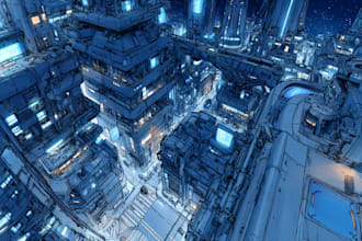 create stunning futuristic sci fi city artwork for your project