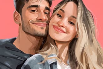 design an unique friendship portrait art