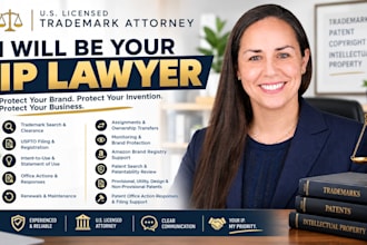 be your IP lawyer for trademark attorney, copyright, patent, and IP infringement