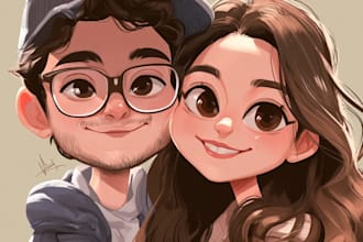design an unique friendship portrait art