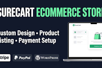 build surecart ecommerce website design product listing payment integration