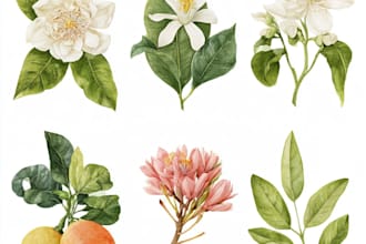 draw botanical illustrations of flowers