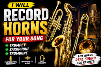 record horns, trumpet, saxophone, trombone for your song