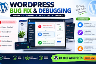 professionally debug fix bugs in wordpress website plugins and theme