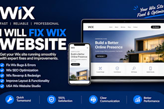 fix wix website bugs, errors, layout issues, SEO and redesign wix studio